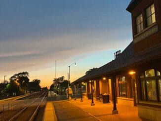 Metra train station in Arlington Heights at sunset (FILE PHOTO)