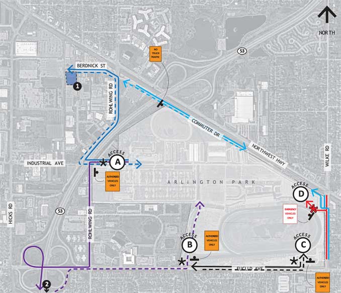 Demolition Material Removal Map May 26, 2023 (SOURCE: Village of Arlington Heights/Kimley Horn)