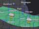 Area most likely to include thunderstorms with damaging winds, hail, and flash flooding threats (SOURCE: NWS Chicago)