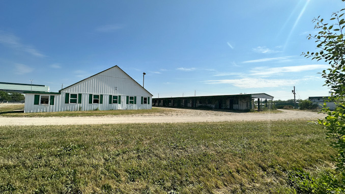 A wide view of the backstretch area