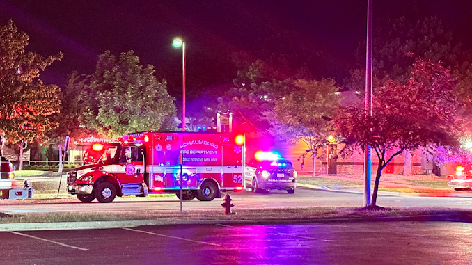 A Schaumburg Fire Department ambulance and police at the scene where a teen died from complications of cocaine and alcohol intoxication on Sunday, May 28, 2023 at about 2:30 a.m.
