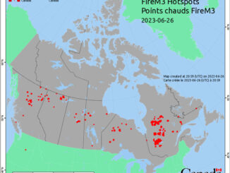 Canada Wildfire Fire M3Hotspots map June 26, 2023 (SOURCE: Natural Resources Canada)