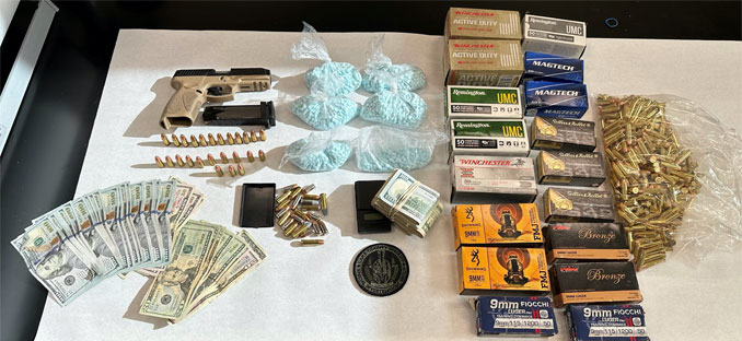 Drugs, guns, ammunition, and cash recovered in arrest of Oscar Pena (SOURCE: Lake County Sheriff's Office).