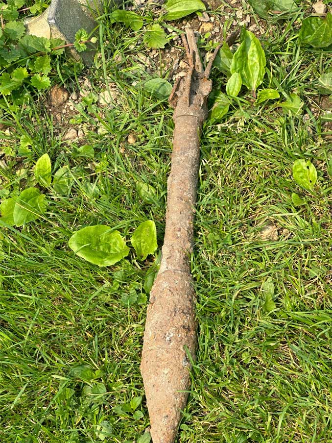 Possible World War II rocket located in unincorporated Antioch Thursday, June 15, 2023 (SOURCE: Lake County Sheriff's Office)