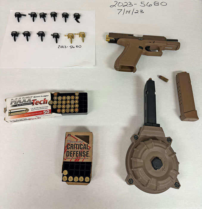 Illegal gun-related items recovered July 14, 2023 at Shelton L. Sherrod's residence (SOURCE: Lake County Sheriff's Office)