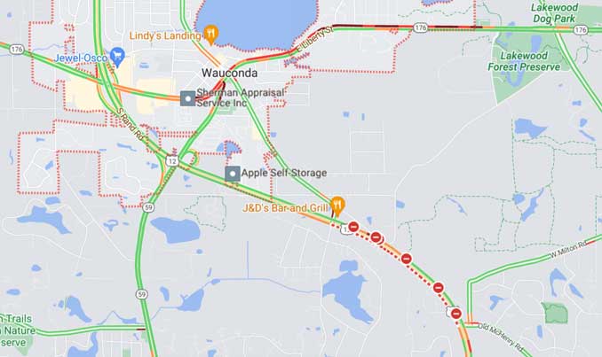 Fatal crash involving a Ford Escort and a Harley-Davidson Tri Glide Ultra Classic trike motorcycle on Tuesday, July 18, 2023 (Google maps ©2023)