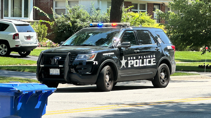 Police on scene after a work van struck a pedestrian on Mount Prospect Road Des Plaines, Wednesday, August 16, 2023 (CARDINAL NEWS).