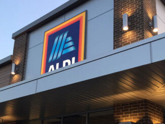 ALDI store entrance in the northwest suburbs of Chicago