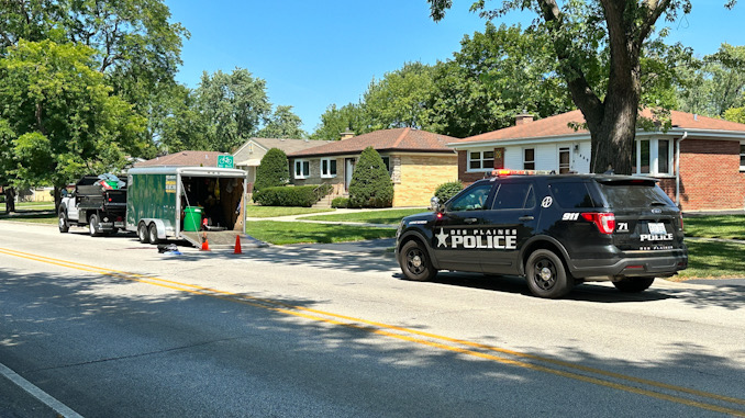 Des Plaines police investigated a vehicle vs pedestrian accident on Mount Prospect Road, Wednesday, August 16, 2023 (CARDINAL NEWS)