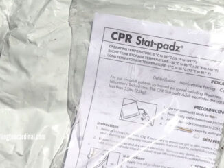 CPR Stat-padz® wrapper at the scene where a shooting victim was found on Long Valley Drive over a mile from where the victim was fatally wound on Clear Creek Bay in Palatine (CARDINAL NEWS)