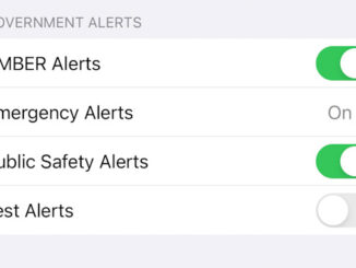 Apple iPhone: Settings: Notifications: Government Alerts (bottom): Emergency Alerts.