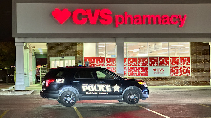 Mount Prospect police on the scene of a shooting near the CVS at BUSSE Road and Golf Road.