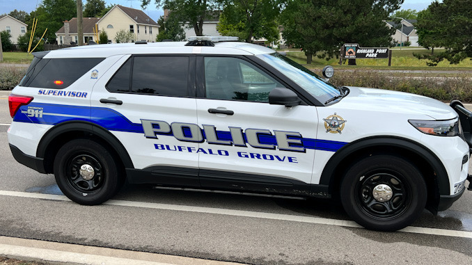 Buffalo Grove police Supervisor on scene after a car crash with a bicyclist near Parkchester Park in Buffalo Grove on Wednesday, September 6, 2023
