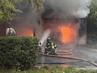 Fire attack by Lincolnshire-Riverwoods firefighter on Rose Terrace in Riverwoods on Monday morning, September 11, 2023 (SOURCE: Lincolnshire-Riverwoods Fire Protection District)