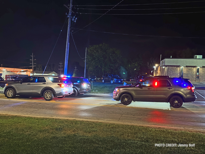 Police at the scene where a Metra train #115 struck and killed an elderly male pedestrian near Antioch Community High School Friday night September 1, 2023 (PHOTO CREDIT: Jimmy Bolf)