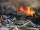 House burning after it was leveled by an apparent natural gas explosion on Monday, October 9, 2023 (SOURCE: Woodstock Fire/Rescue District)