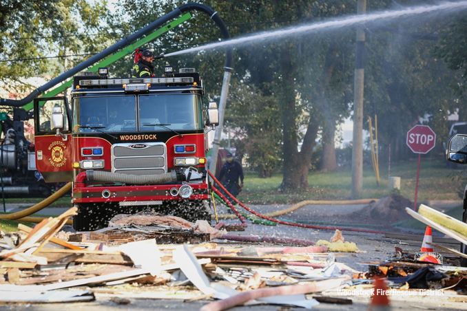 Scene photos from Woodstock Fire/Rescue District at house explosion on Monday, October 9, 2023 (Woodstock Fire/Rescue District)