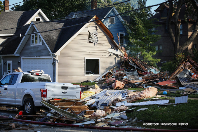 Scene photos from Woodstock Fire/Rescue District at house explosion on Monday, October 9, 2023 (Woodstock Fire/Rescue District)