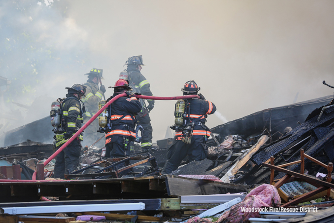 Scene photos from Woodstock Fire/Rescue District at house explosion on Monday, October 9, 2023 (Woodstock Fire/Rescue District)