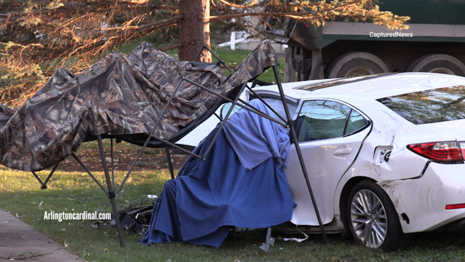 The driver of a white Lexus sedan was pronounced dea at the scene on Quentin Road in Palatine, Monday, October 30, 2023