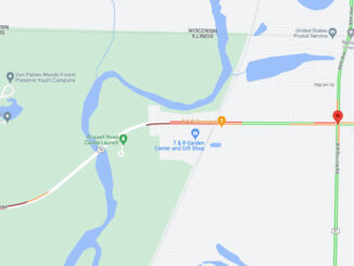 Fatal crash map of Russell Road near the Des Plaines River on Tuesday, October 31, 2023 (Map data ©2023 Google)