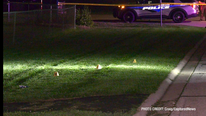 Evidence markers and police investigating near the curb at the east side of Sycamore Drive near Diamond Jubilee Park on Wednesday, October 4, 2023 (PHOTO CREDIT: Craig/CapturedNews)