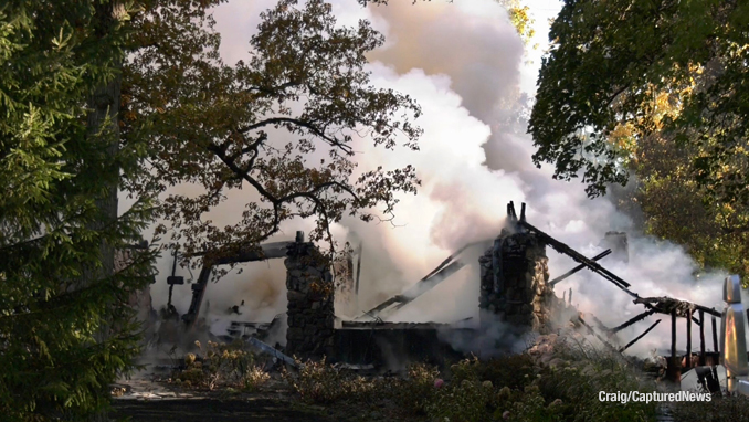 Destroyed house fire scene in the block of 0-99 Robin Crest Road in Hawthorn Woods on Tuesday, October 17, 2023 (PHOTO CREDIT: Craig/CapturedNews)