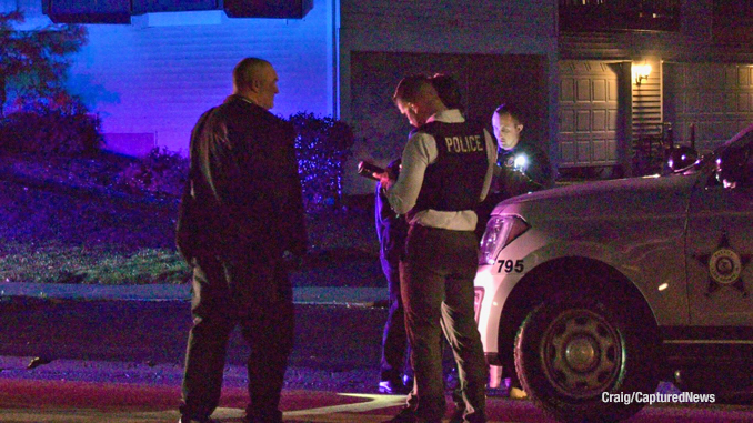 Lake County Sheriff's Office on the scene near townhouse in the Prairie Pointe neighborhood of Round Lake Beach on Wednesday evening, October 18, 2023 (Craig/CapturedNews)