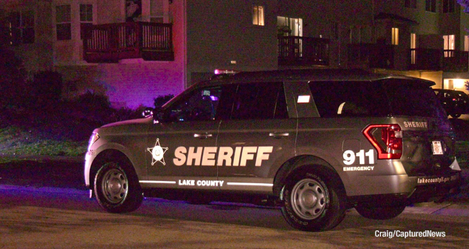 Lake County Sheriff's Office on the scene near townhouse in the Prairie Pointe neighborhood of Round Lake Beach on Wednesday evening, October 18, 2023 (Craig/CapturedNews)