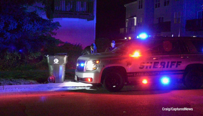 Lake County Sheriff's Office on the scene near townhouse in the Prairie Pointe neighborhood of Round Lake Beach on Wednesday evening, October 18, 2023 (Craig/CapturedNews)