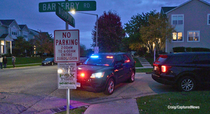 Lake County Sheriff's Office on the scene near townhouse in the Prairie Pointe neighborhood of Round Lake Beach on Wednesday evening, October 18, 2023 (Craig/CapturedNews)