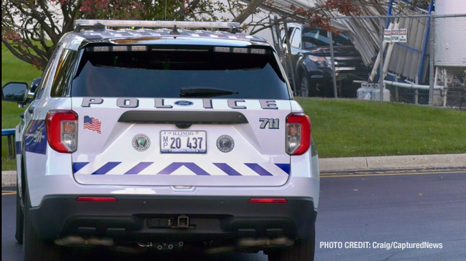 A wrecked Ford Explorer at a fatal crash scene on Sunday, October 22, 2023 at 1010 Johnson Drive in Buffalo Grove (Craig/CapturedNews).