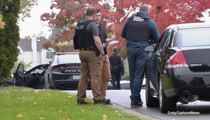 Round Lake Beach police and Lake County MCAT on scene after a sledge hammer attacker was shot and killed by police on Wednesday, October 25, 2023 (PHOTO CREDIT: Craig/CapturedNews).