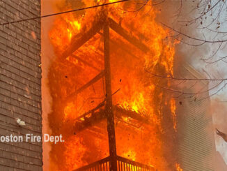 Fire on Ellington Street in Boston injures one person and displaces 29 people Saturday, November 25, 2023 (SOURCE: Boston Fire Department)