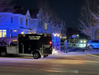 Crime scene in the block of 800 South Plum Grove Road in Palatine after a fatal shooting on Friday, November 17, 2023 (PHOTO CREDIT: Jimmy Bolf)