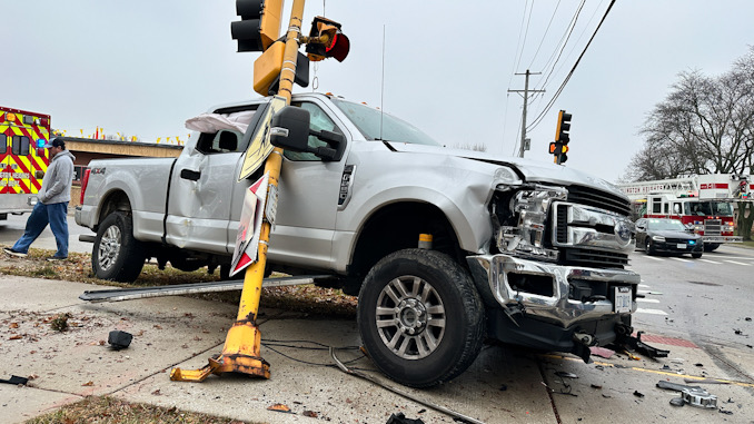 Crash scene at Arlington Heights Road and Olive Street on Saturday, December 23, 2023 (CARDINAL NEWS)