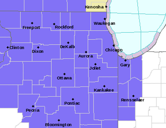 Winter Weather Advisory overnight Saturday until noon Sunday, December 31, 2023 (NWS Chicago).