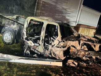 Wrecked pickup truck after Beach Park DUI crash on Sunday, December 3, 2023 (SOURCE: Lake County Sheriff's Office)