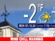 Weather forecast for Monday, January 15, 2024 (Wind Chill Warning).