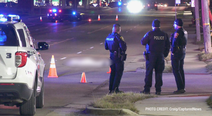 Scene where a pedestrian was hit and killed by an SUV near Belvidere Road and Staben Avenue in Park City on Friday night, January 5, 2024.