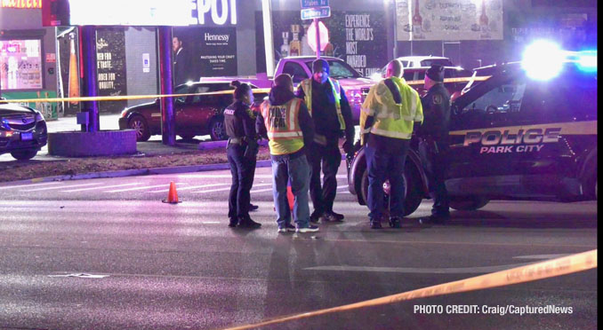Scene where a pedestrian was hit and killed by an SUV near Belvidere Road and Staben Avenue in Park City on Friday night, January 5, 2024.