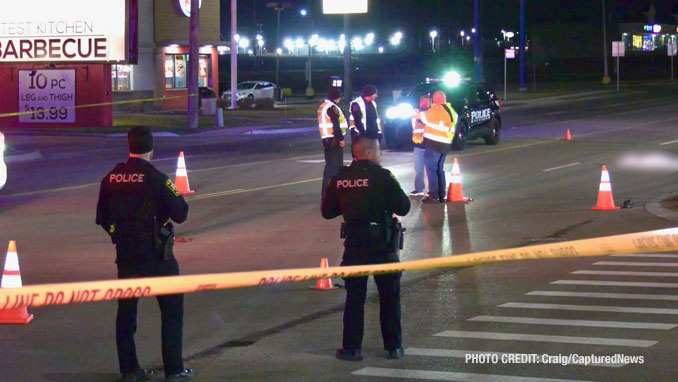 Belvidere Road closed after a pedestrian was hit by a vehicle and died at the scene on Friday evening, January 5, 2024 (PHOTO CREDIT: Craig/CapturedNews)