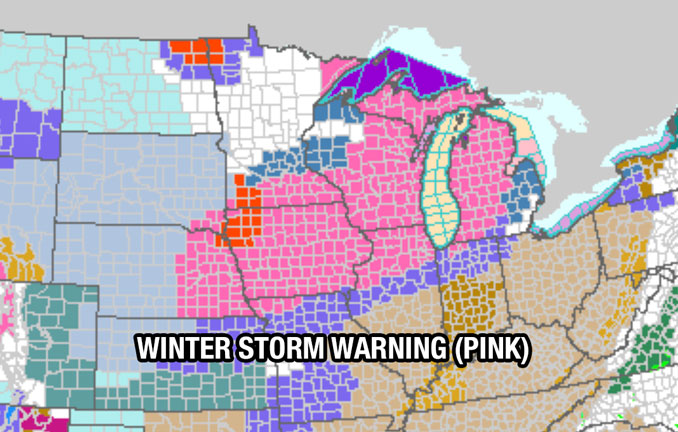 NWS Winter Storm Warning in effect 3AM Friday to NOON Saturday, activated 2:43 p.m. Thursday, January 11, 2024 (SOURCE: NWS)