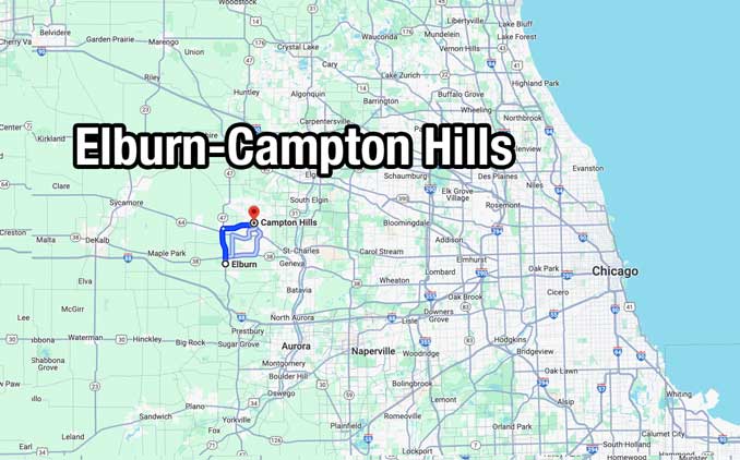 Elburn-Campton Hills, Illinois (SOURCE: Map data ©2024 Google)