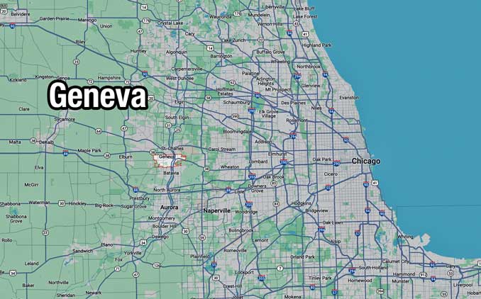 Geneva, Illinois (SOURCE: Map data ©2024 Google)