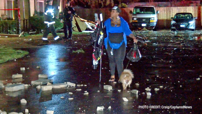 Twenty-one families were displaced after high winds caused a partial roof and wall collapse at an apartment building on Washington Boulevard in Mundelein February 27, 2024 (Craig/CapturedNews)