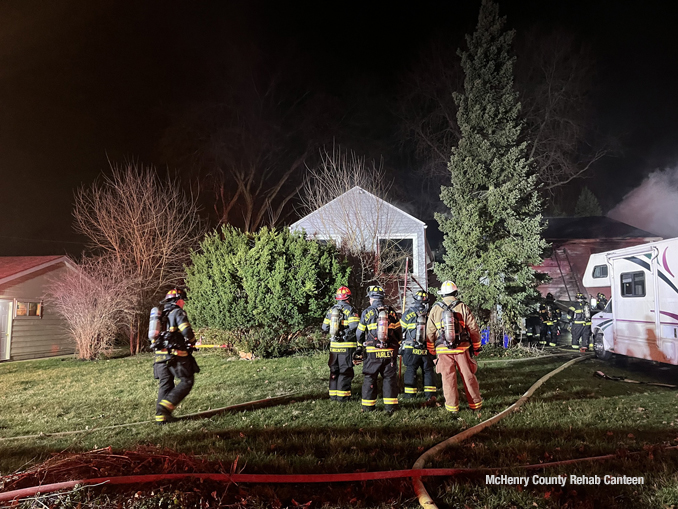 Scene of a fatal house fire on Magellan Drive in unincorporated McHenry early morning Wednesday, March 27, 2024 (SOURCE: McHenry County Rehab Canteen)