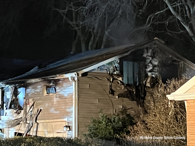 Scene of a fatal house fire on Magellan Drive in unincorporated McHenry early morning Wednesday, March 27, 2024 (SOURCE: McHenry County Rehab Canteen)