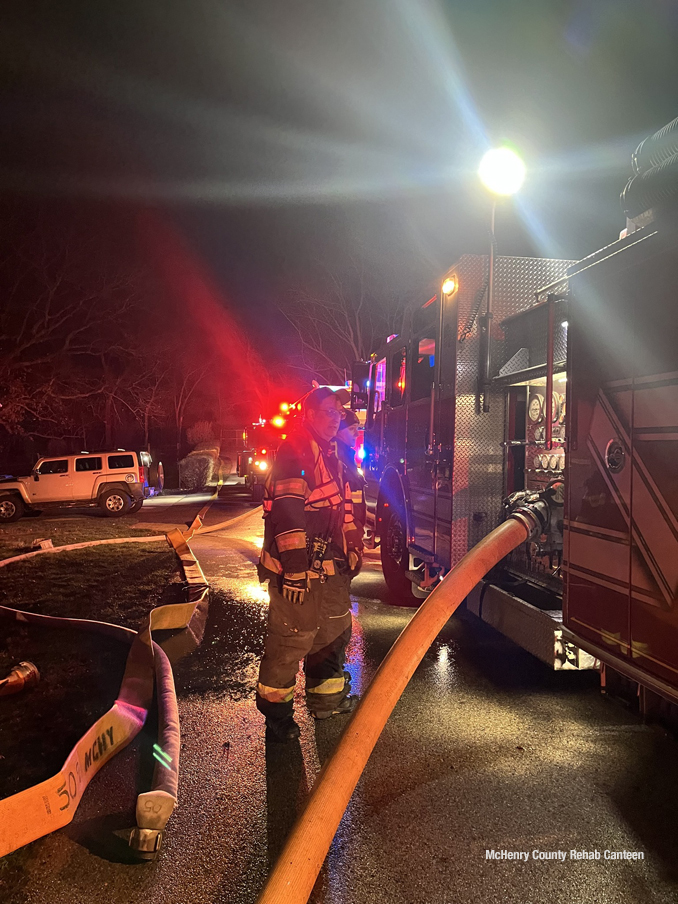 Scene of a fatal house fire on Magellan Drive in unincorporated McHenry early morning Wednesday, March 27, 2024 (SOURCE: McHenry County Rehab Canteen)