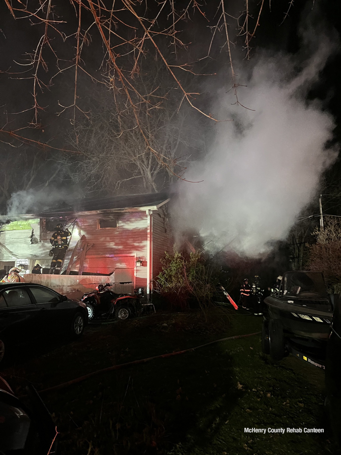 Scene of a fatal house fire on Magellan Drive in unincorporated McHenry early morning Wednesday, March 27, 2024 (SOURCE: McHenry County Rehab Canteen)